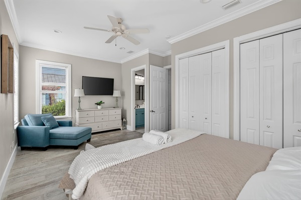 First floor bedroom with King bed