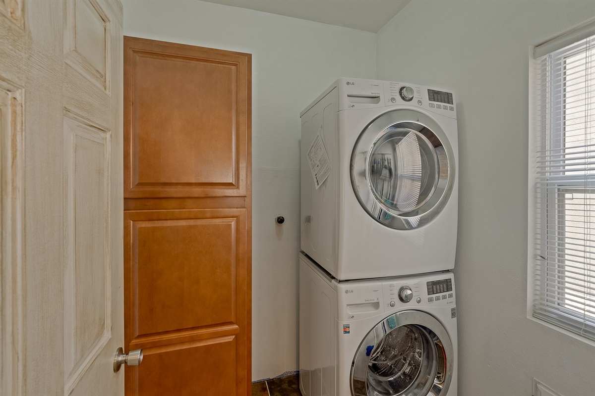 A washer and dryer  is available.