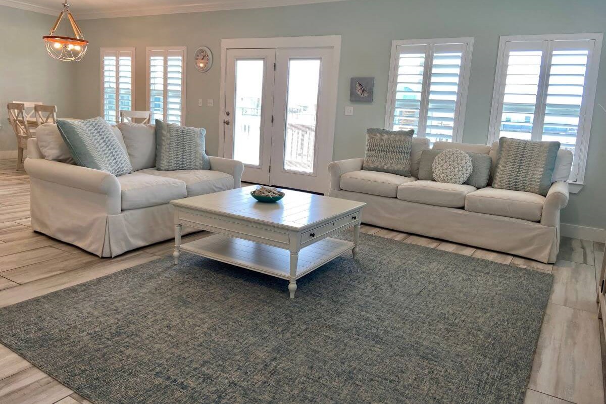 Relax on the cozy couches after a long day in the sun.