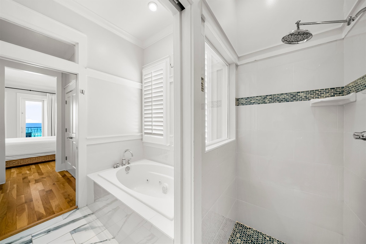 Remodeled Master bathroom soaker tub & walk-in shower