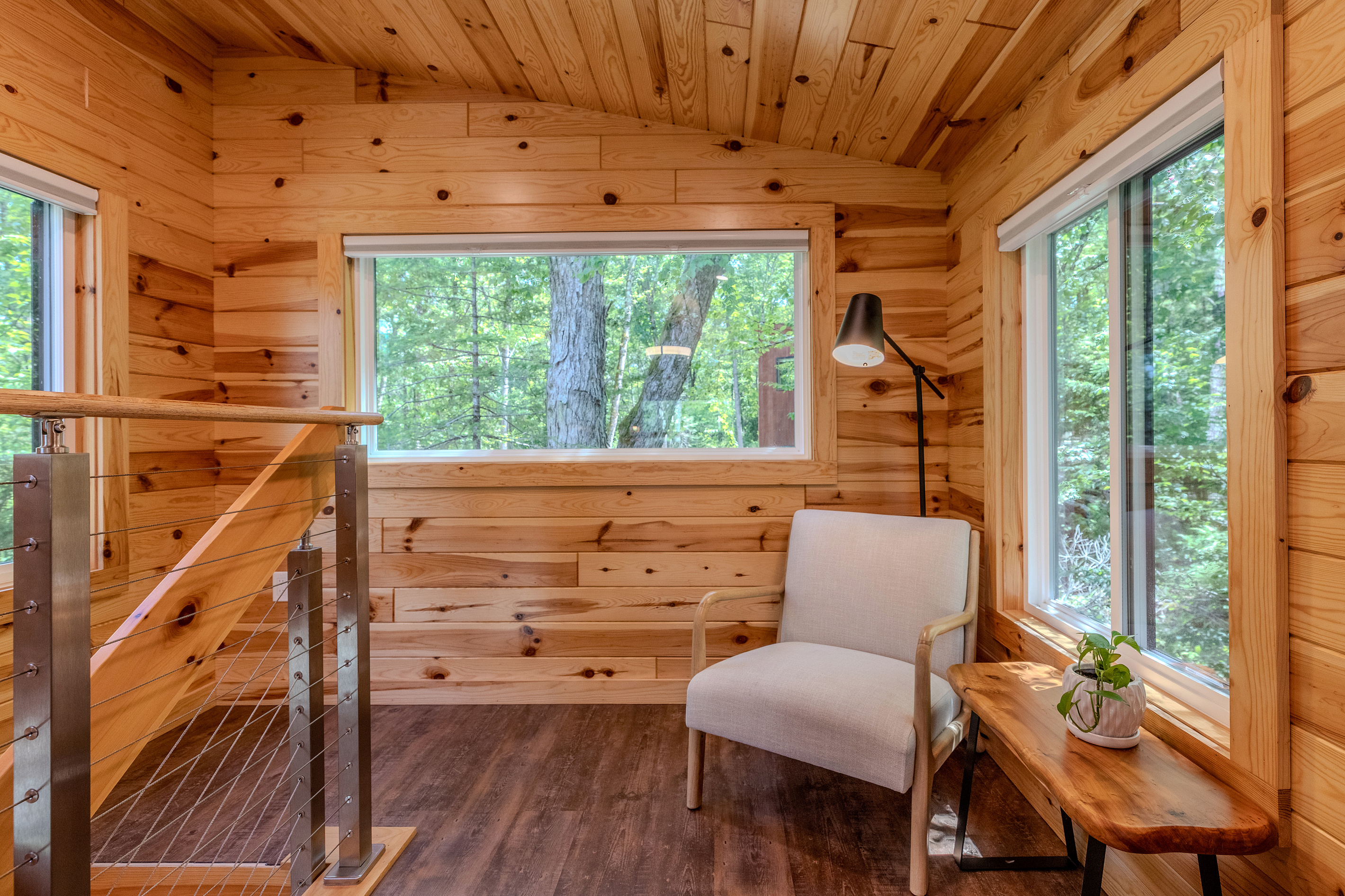 Comfy reading area makes a neat tucked away study