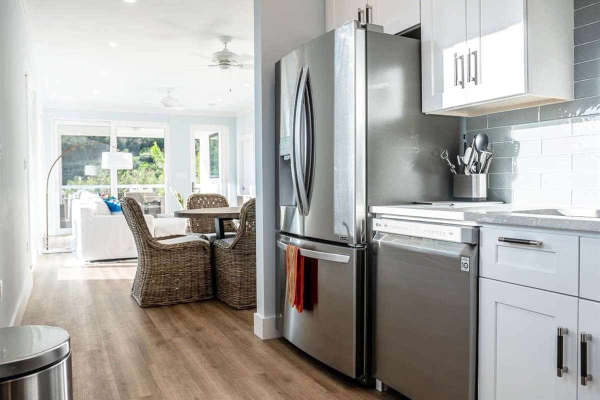 Contemporary kitchen design with ample storage.