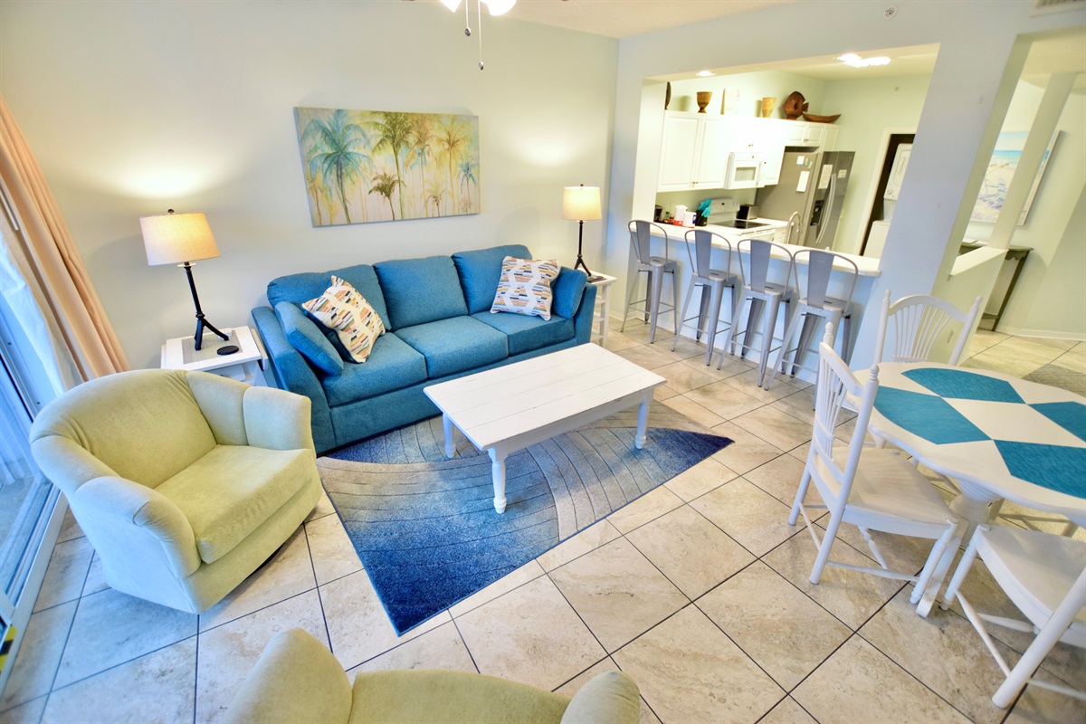Destin West Gulfside #214: Living Room
