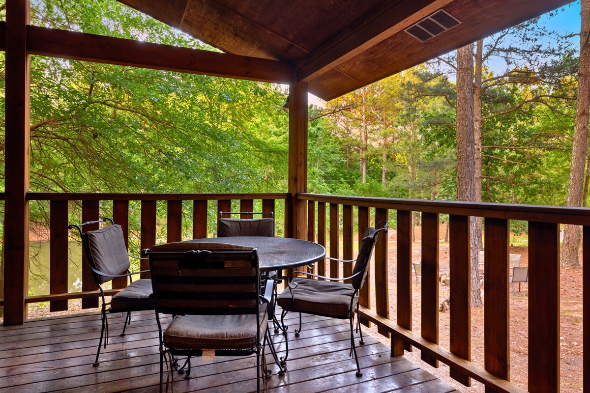 Spacious outdoor deck dining for family meals in the fresh air.