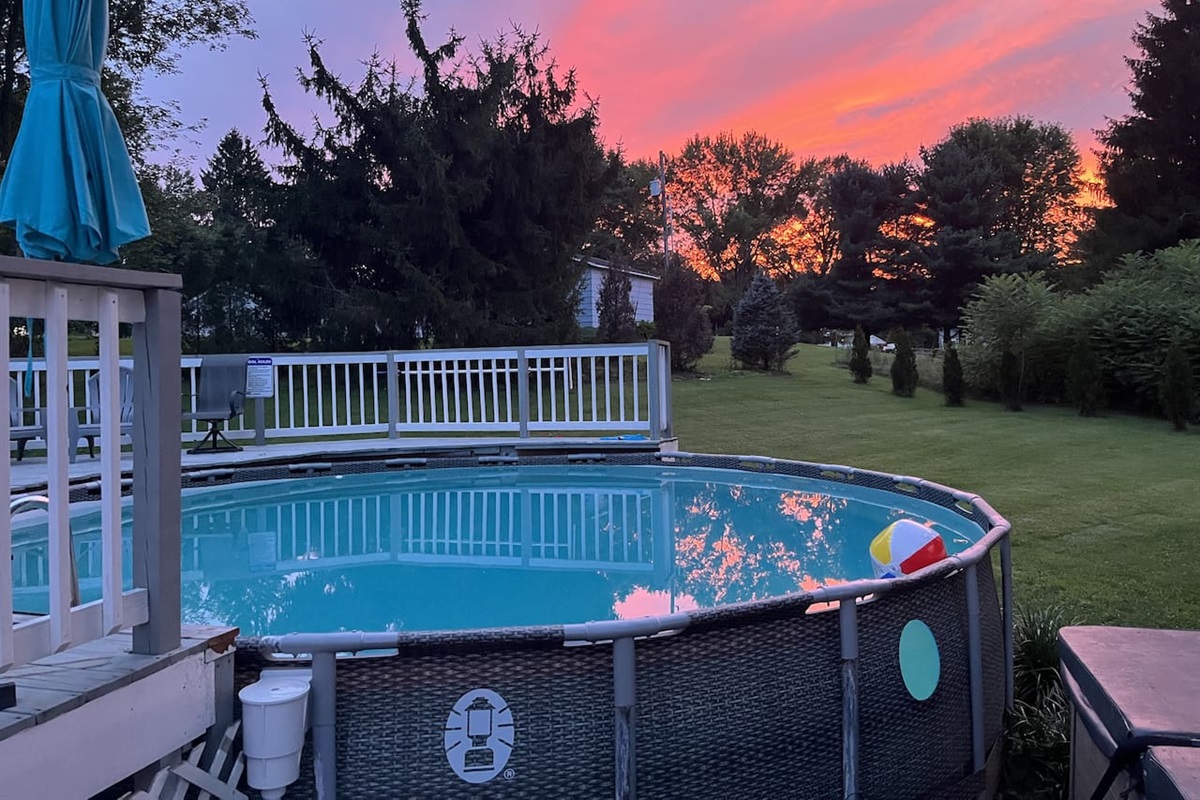 Golden hour by the pool—where sunsets and serenity meet ‍♀️ 