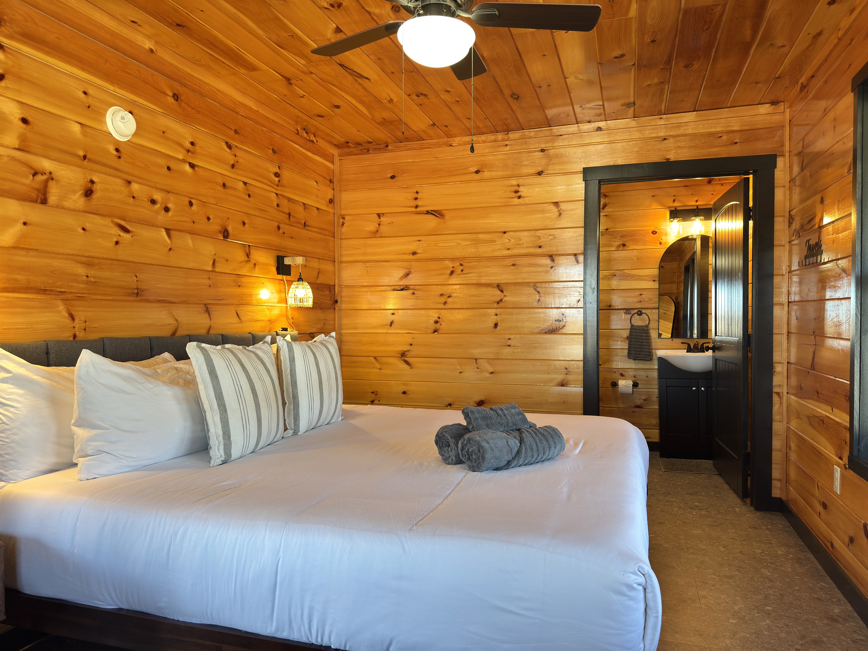 First floor king bedroom with ensuite bathroom