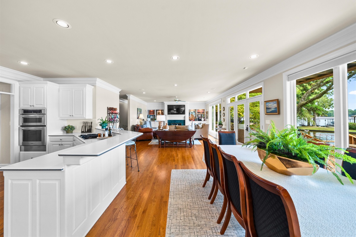 Bask in natural light as you move through this expansive, open-concept kitchen and dining space.