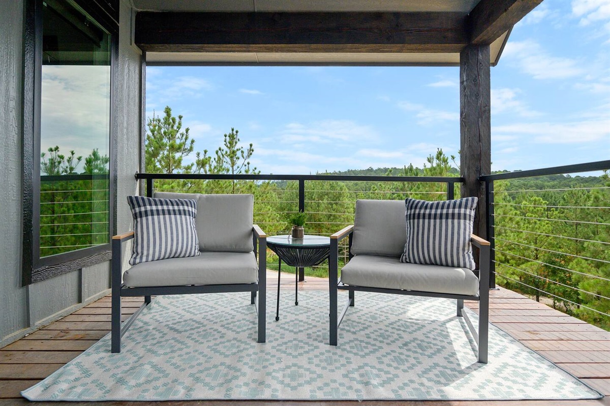 Balcony seating with views