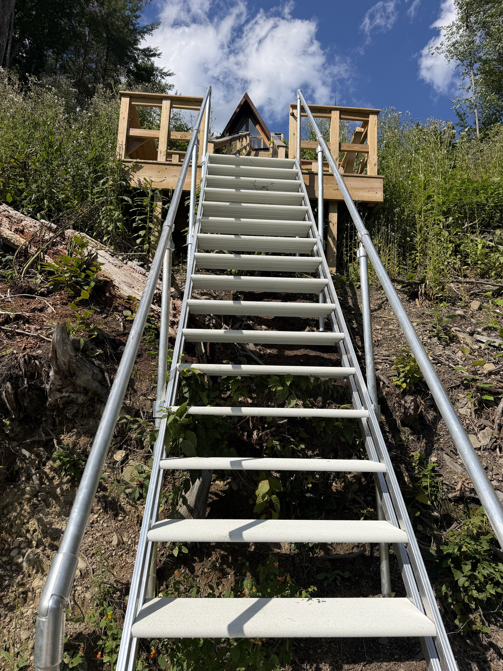 Stairs up to Casa Bella from water