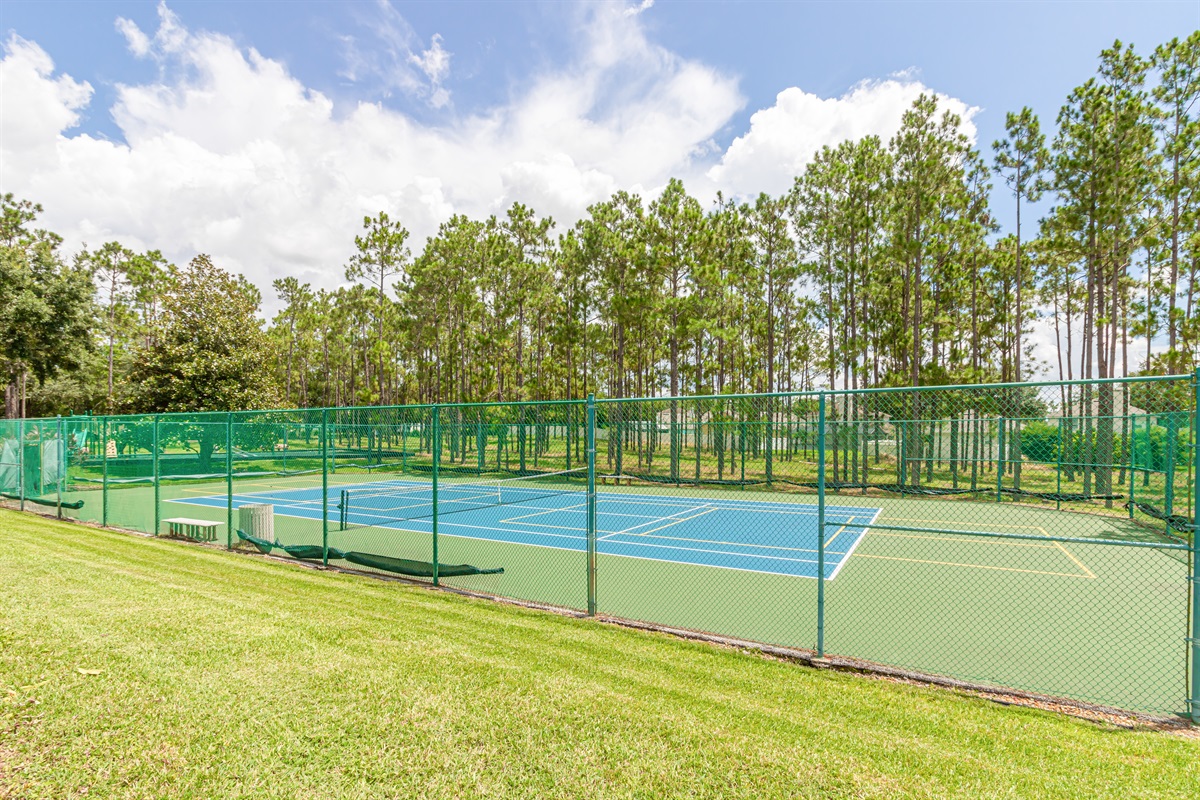 The sommunity tennis court is also lined for pickleball and our villa has a net and paddles!