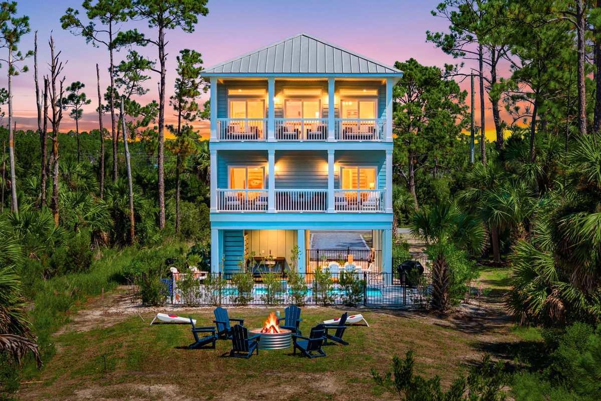 Gather around the fire pit after a day at the beach, surrounded by peaceful Old Florida scenery and unforgettable sunsets.