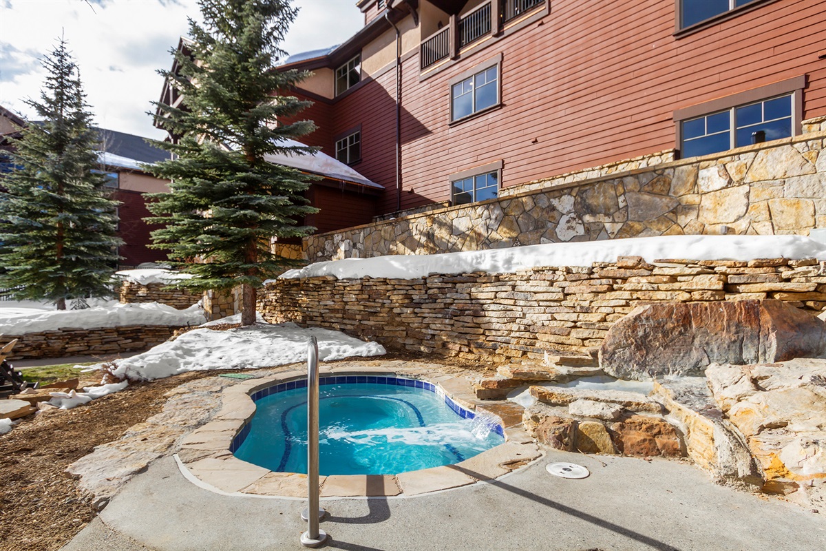 several outdoor hot tubs