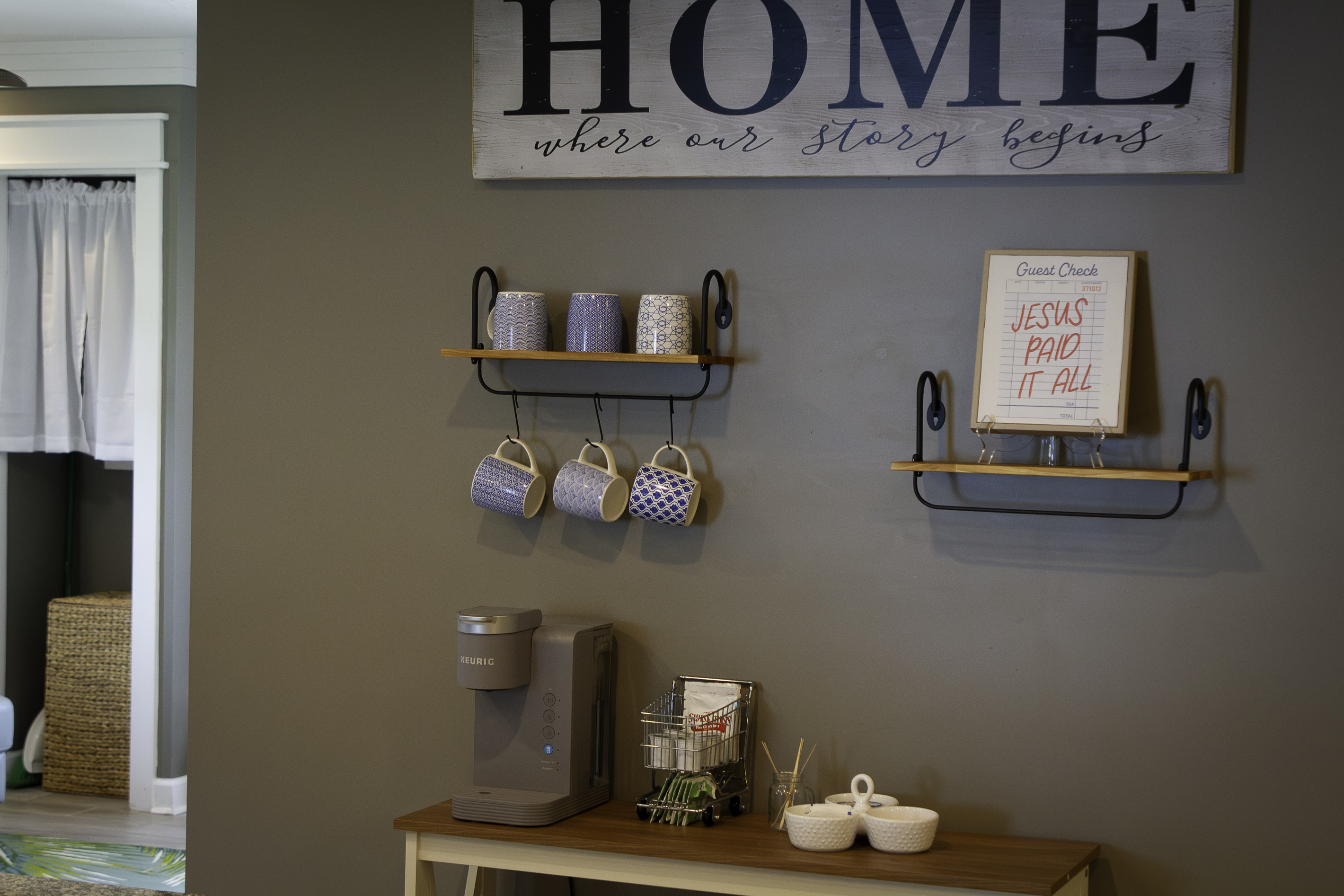 A view of the coffee bar panned out
