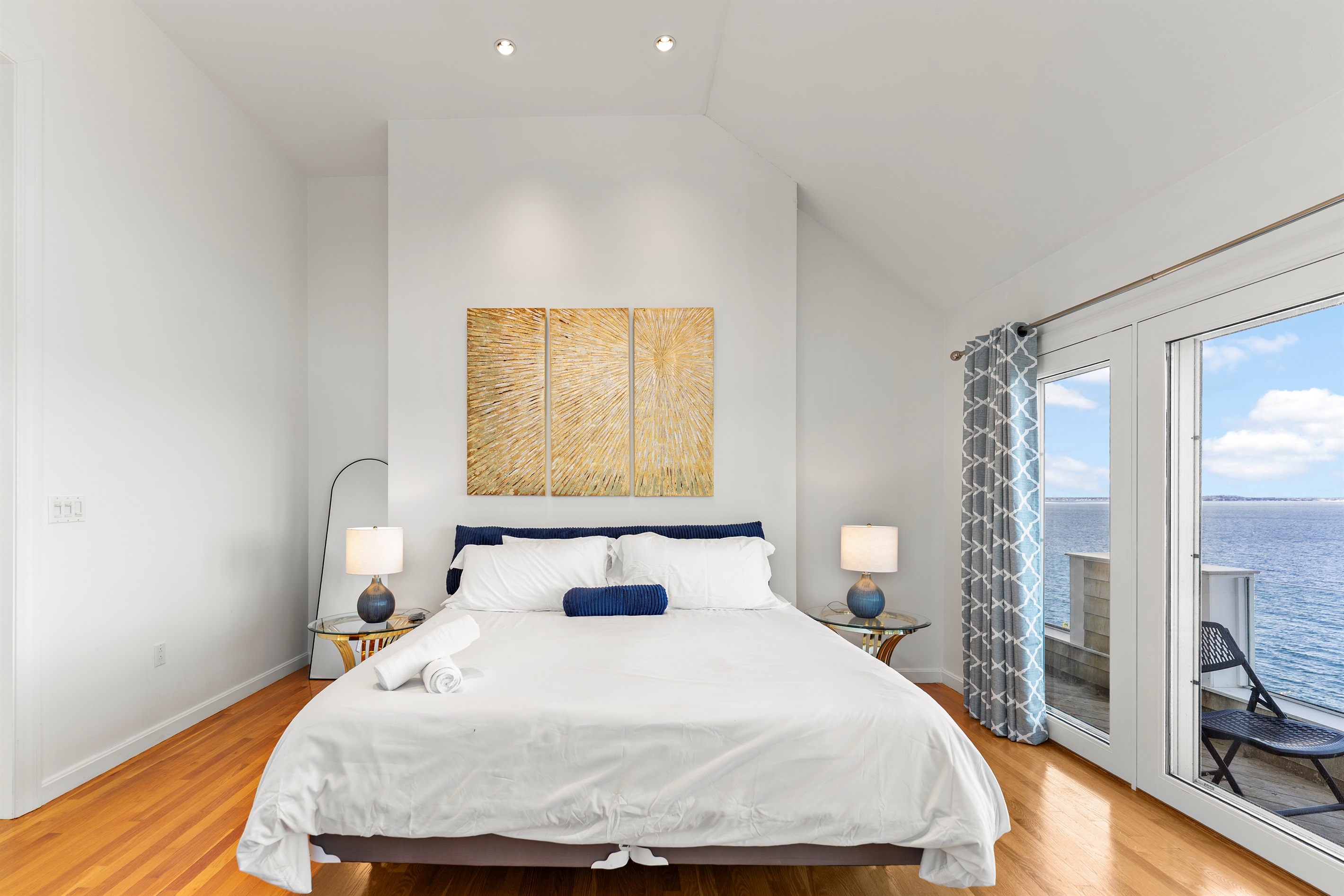 Peaceful master suite with stunning ocean views.