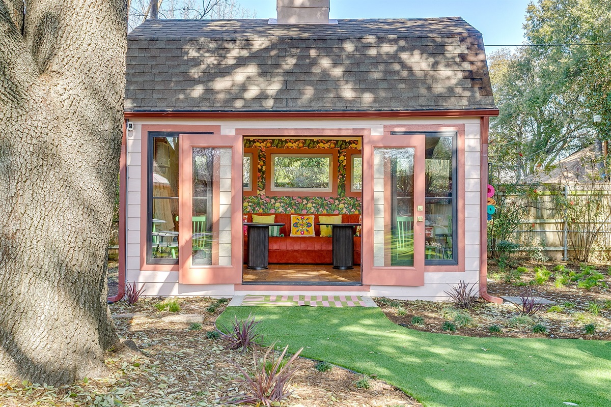 Signature pink studio crowned with a vintage cupola
