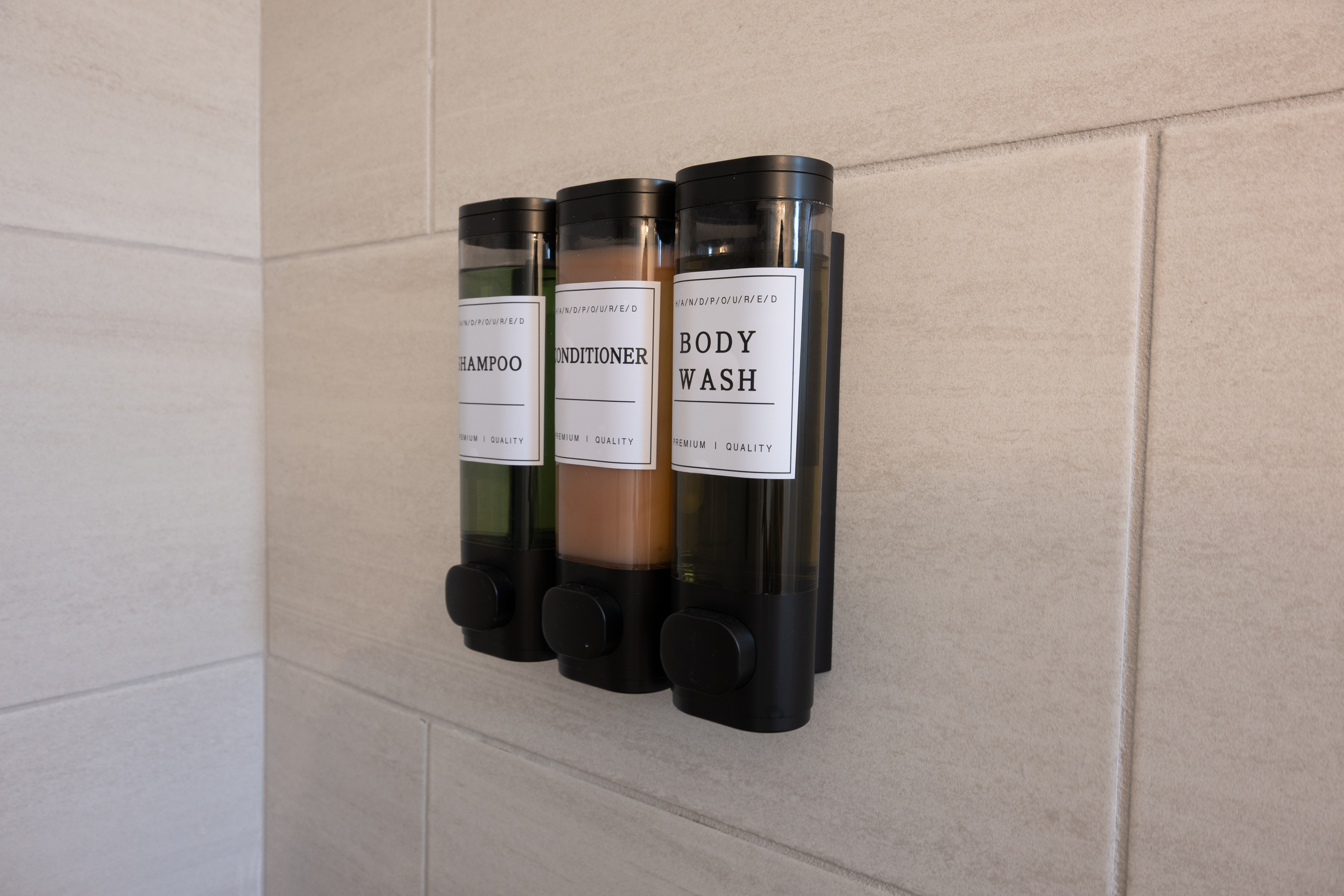 Shampoo, conditioner and body wash provided