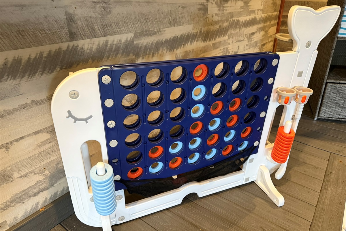 Our whale connect 4 is not only the cutest we've ever seen, it provides hours of fun with mini golf, basketball and ring toss included too!