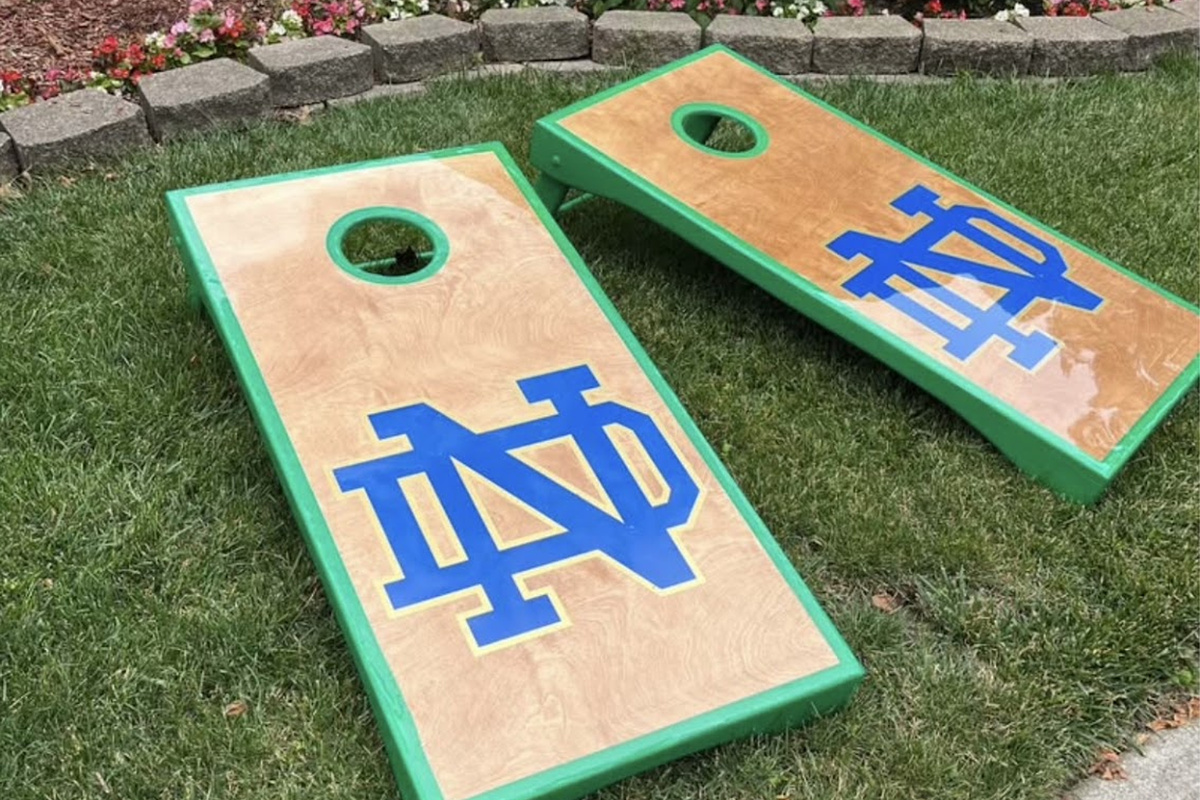 Game day fun! Challenge your friends and family to Notre Dame cornhole in our private, fenced backyard.