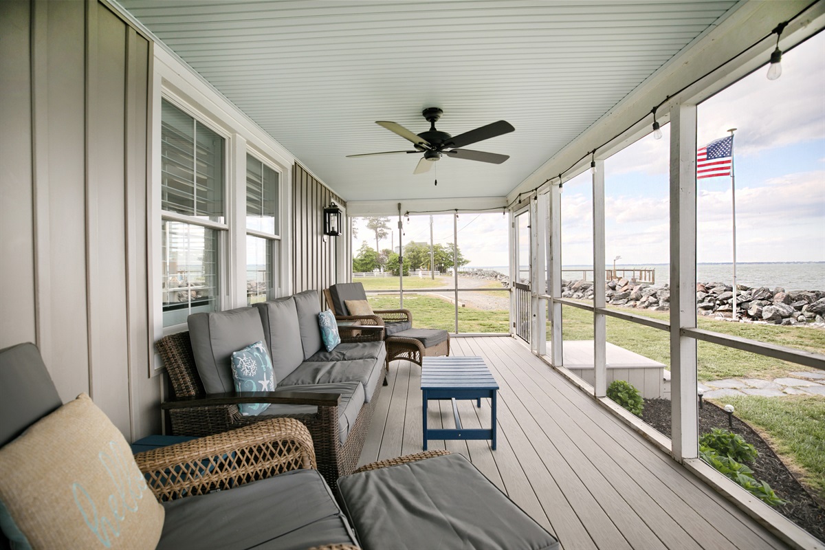 The screen porch is the favorite spot! 