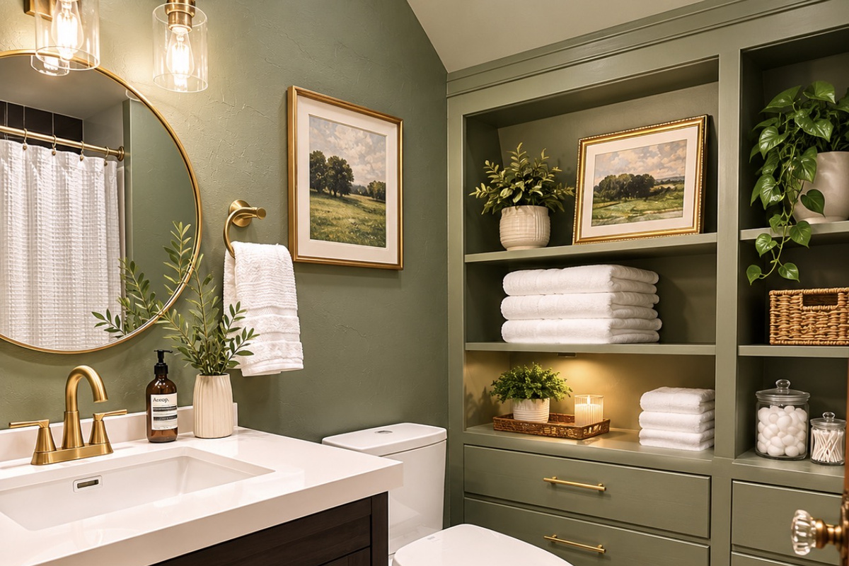 Enjoy the convenience of a private master bathroom featuring a walk-in shower, spacious vanity, and plush towels. Thoughtfully designed with ample storage and stylish finishes, this relaxing space makes it easy to refresh and unwind during your stay.