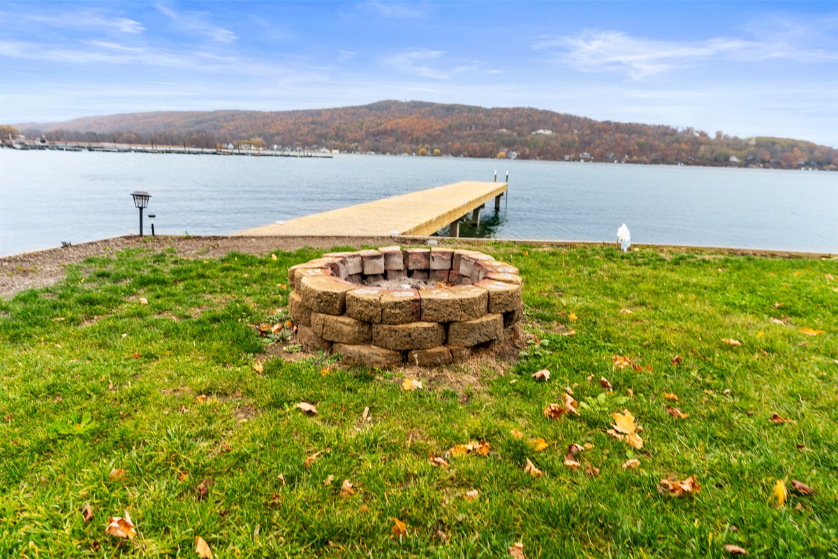 Lakeside fire pit
