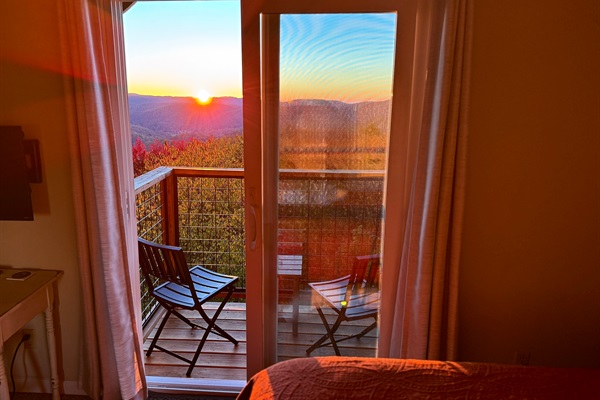 Real Pic: Long-Range, Layered Views are better in Fall! Leaf Peeping is a special season in the Blue Ridge Mountains & we're super close to the Blue Ridge Parkway, but you don't even need to go!