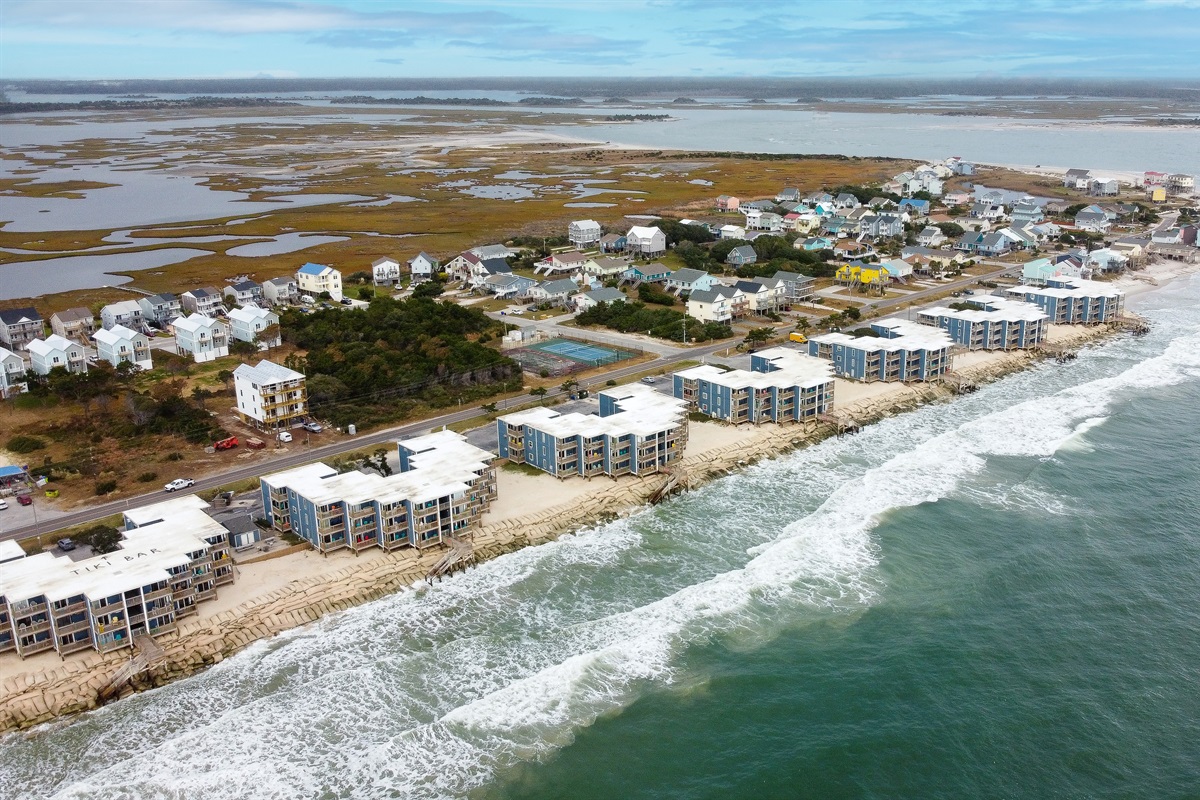 Accessible open beach area for use during high tide