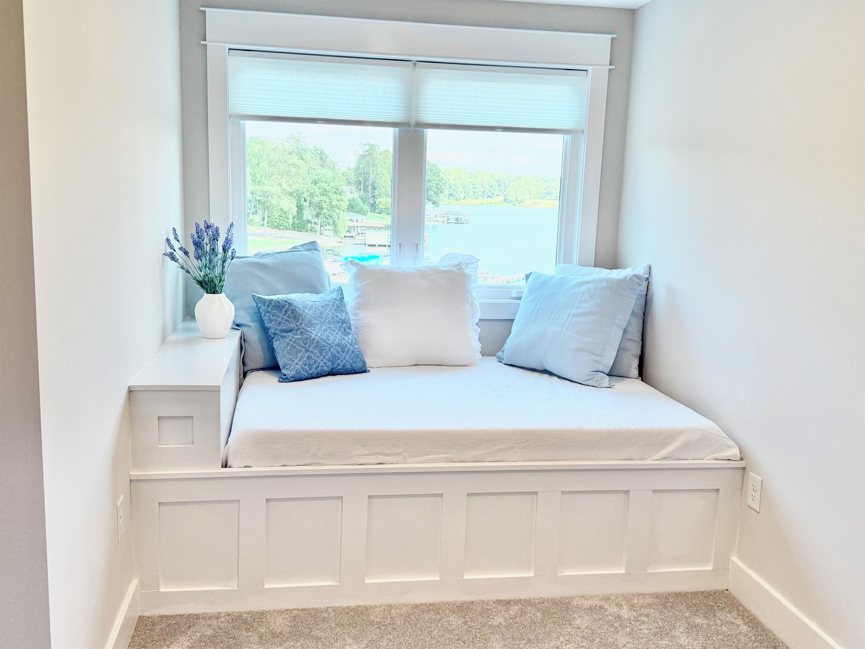 This full-size bed is such a unique option for this bedroom! It also adds such a romantic touch to this room. It offers such flexibility for parents who need a sleeping option for their kids that might need to sleep in their bedroom.