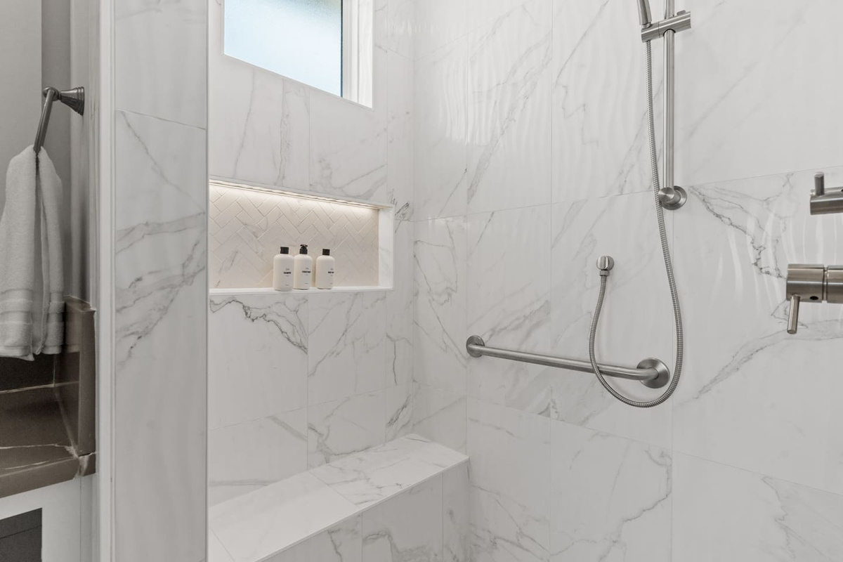 We’ve taken care of the little details so you can pack less. Every shower is stocked with Public Goods body wash, shampoo, and conditioner. A hair dryer is also provided in every full bathroom for added convenience.