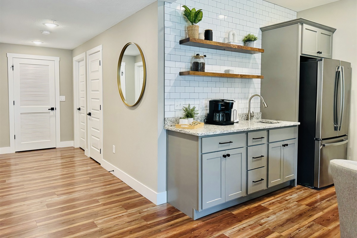Kitchenette and hallway leading to bedrooms