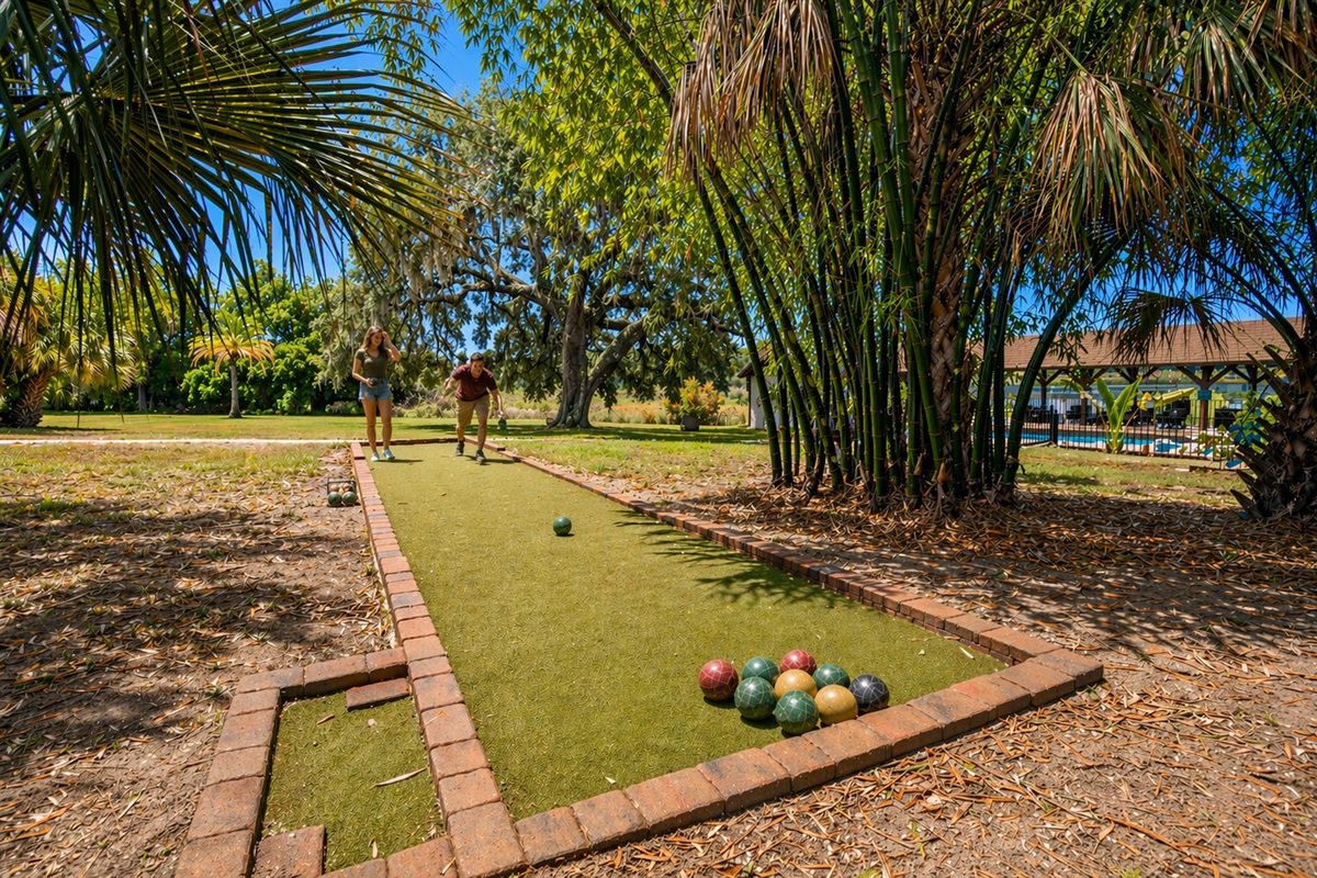 Roll into a game on our bocce ball court, great for friendly competition and laid back outdoor fun.