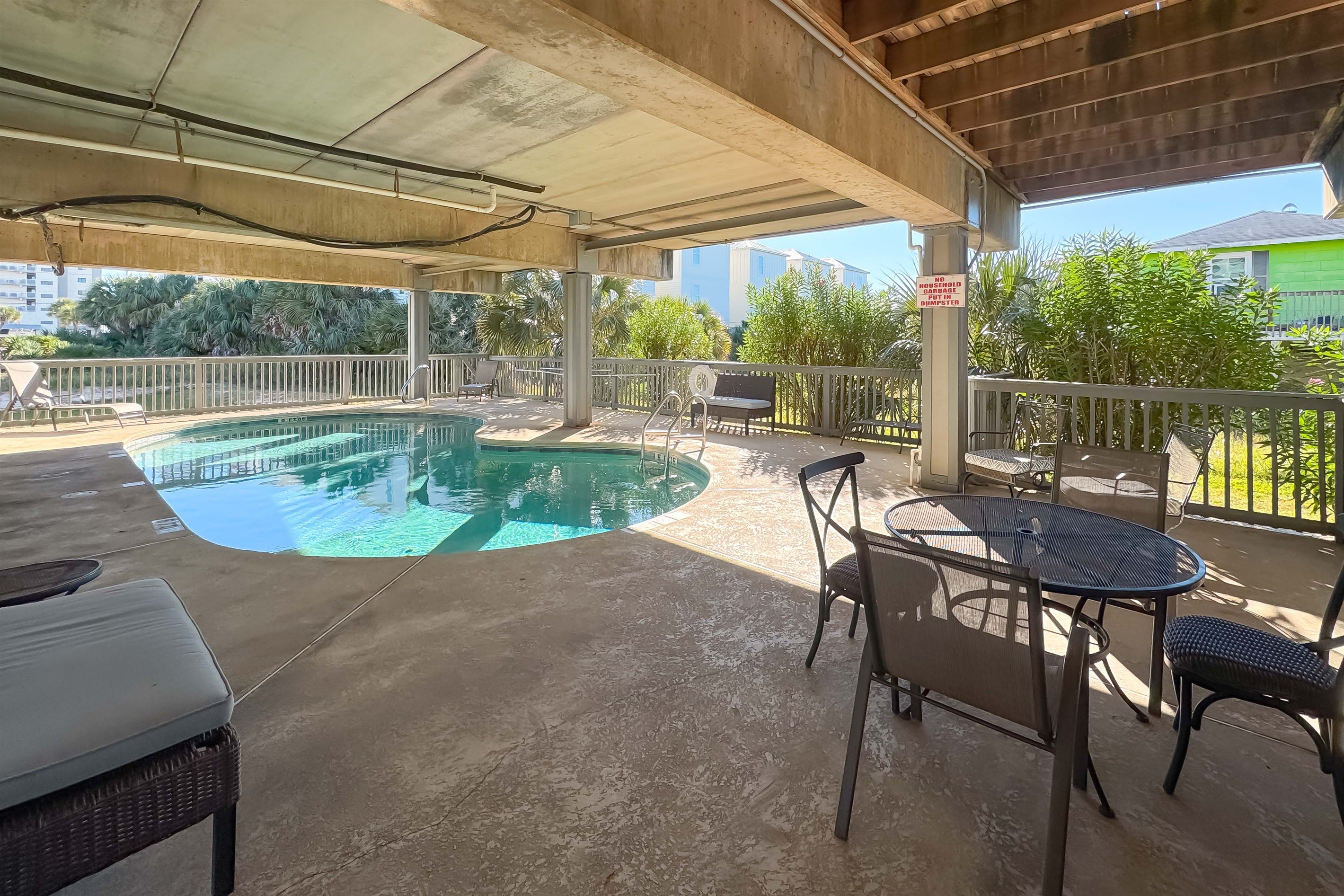 Pool with nice seating area