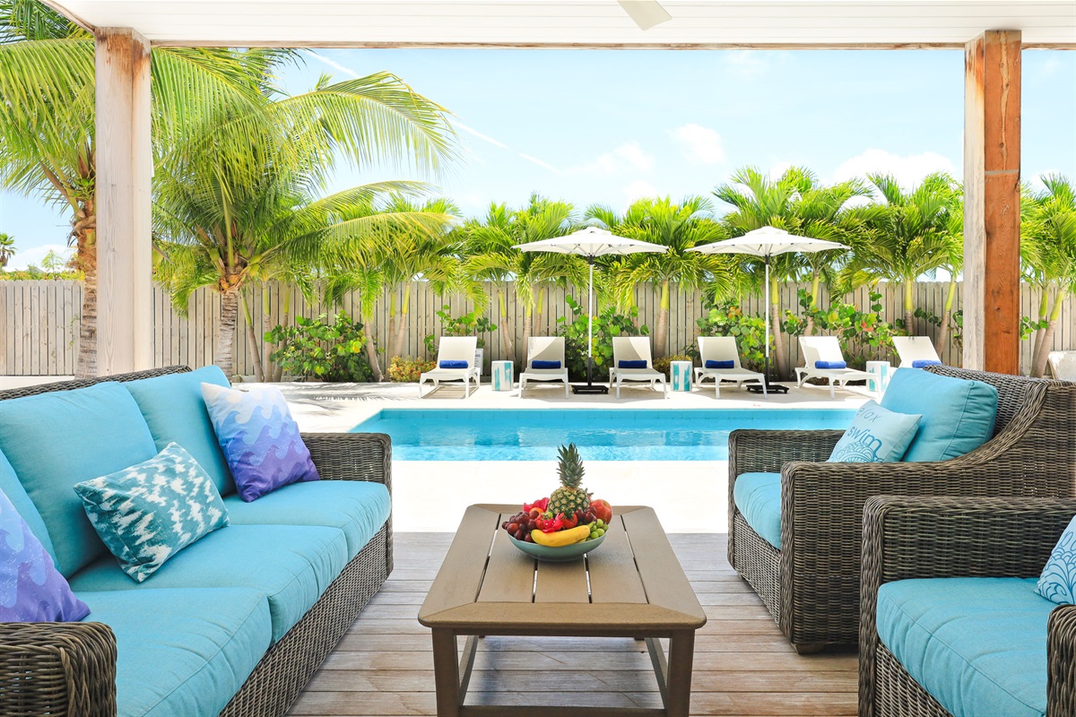 Private pool with ample seating