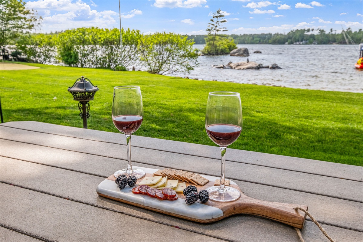 View from patio for watching sunsets and enjoying lake and mountain views