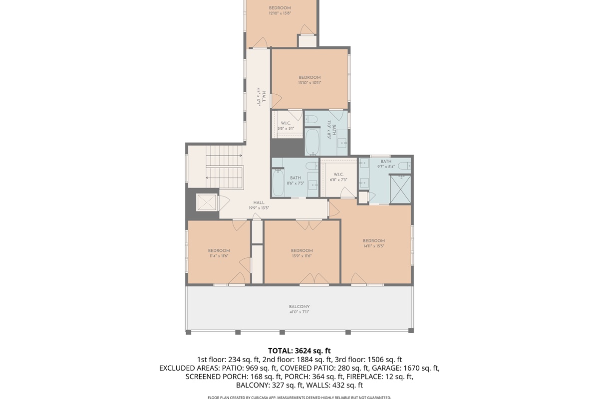 Third Floor, Floor Plan | On Beach Time | 6 30th Ave, Isle of Palms, SC | IOP Escapes