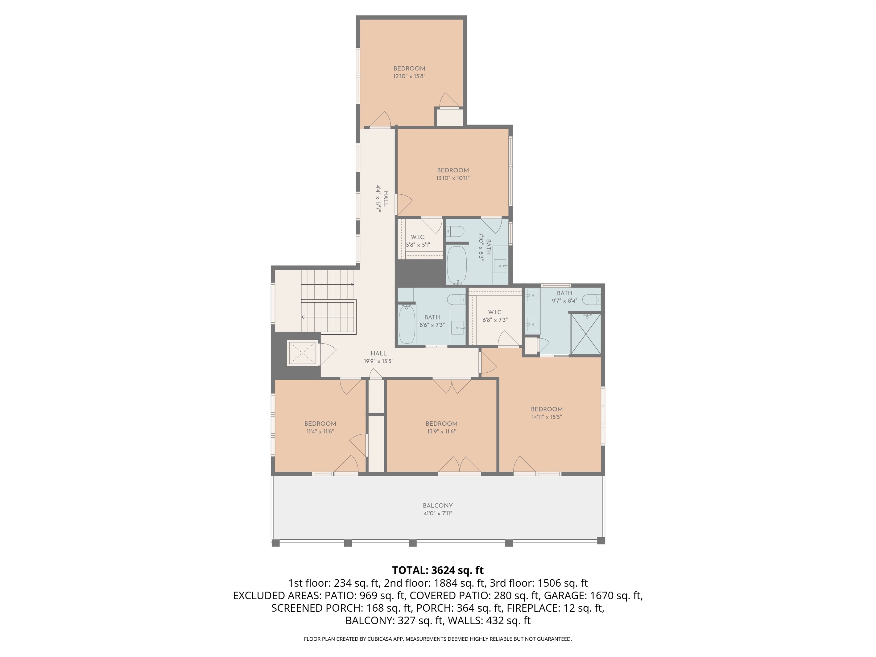 Third Floor, Floor Plan | On Beach Time | 6 30th Ave, Isle of Palms, SC | IOP Escapes