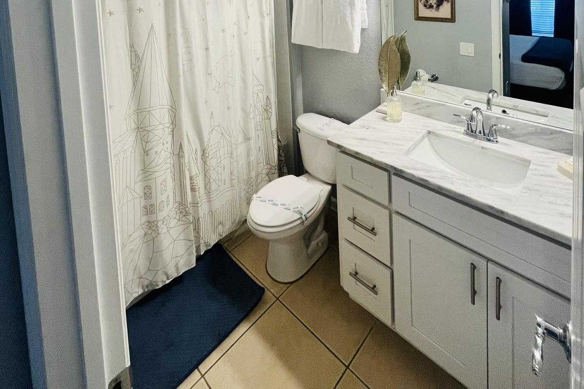 Hogwarts Themed En-suite full bathroom with tub