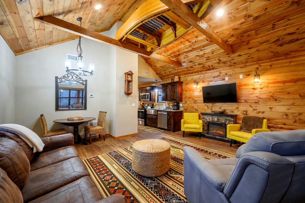 This photo shows the dining table suited for two.