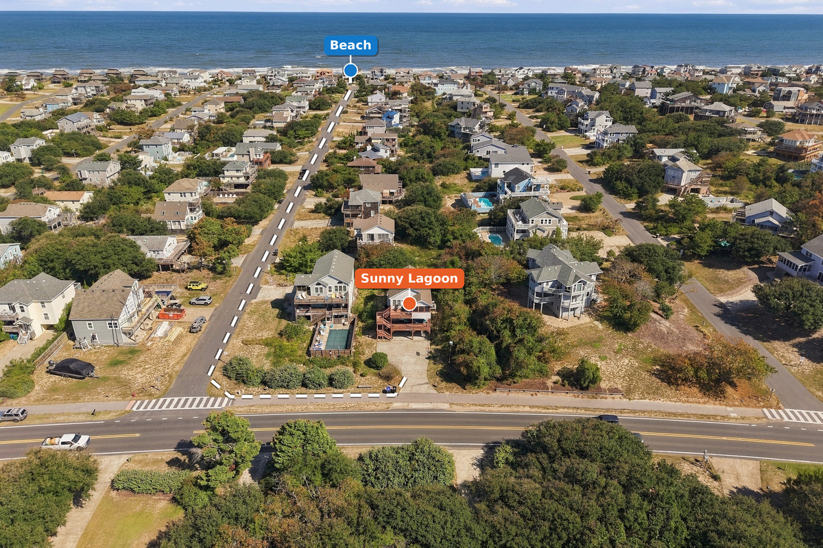 Your easy path to the beach: follow the street straight down to the sand and the Atlantic.
