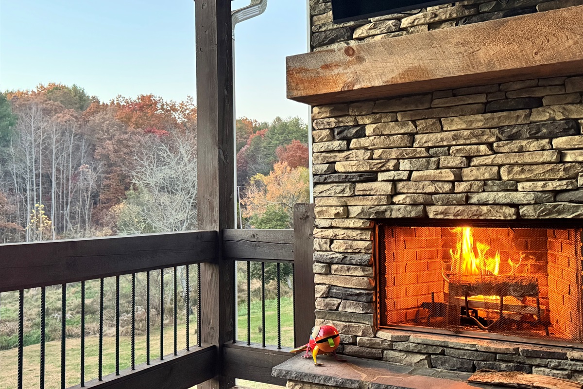 Porch fireplace