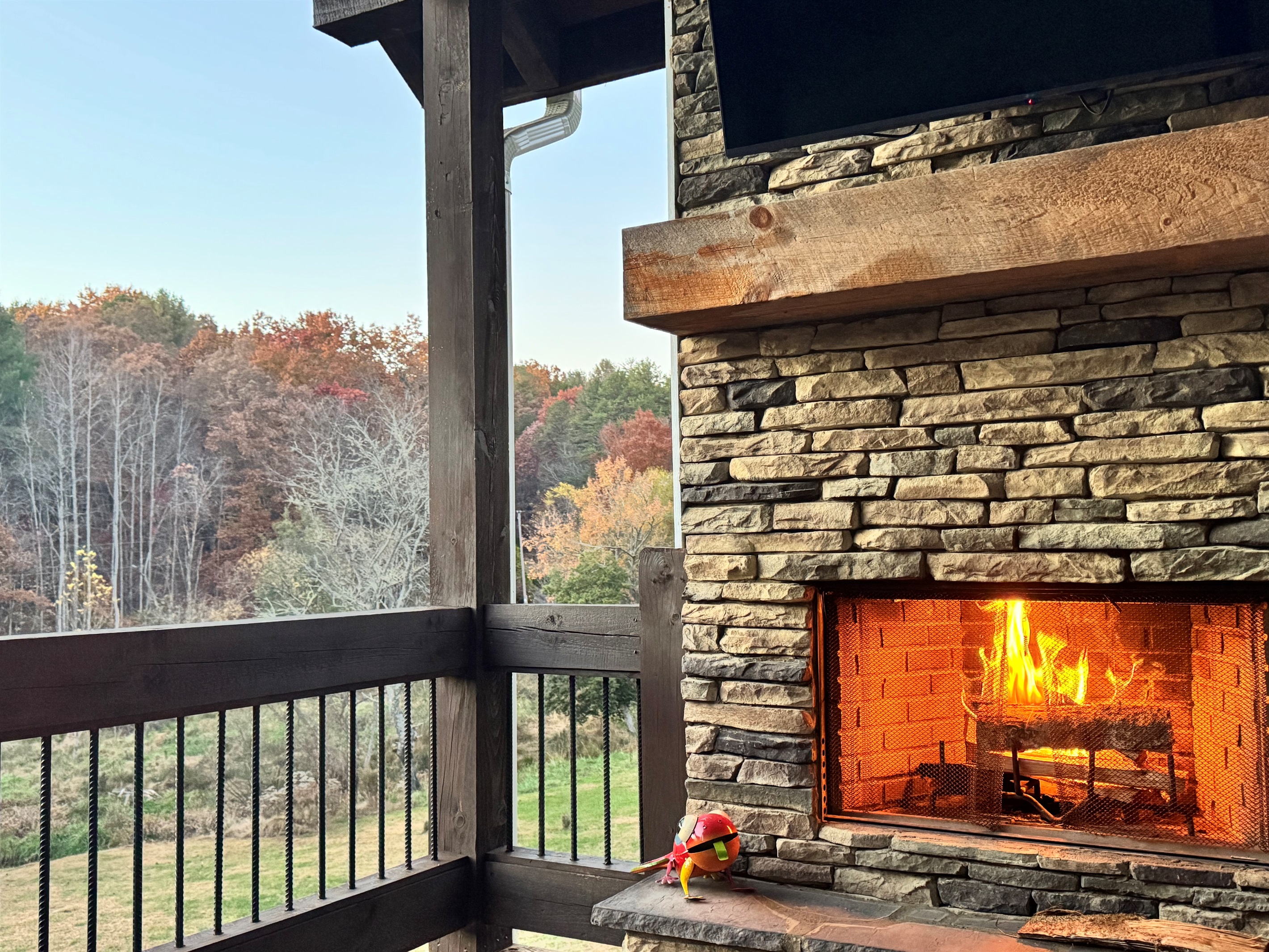 Porch fireplace