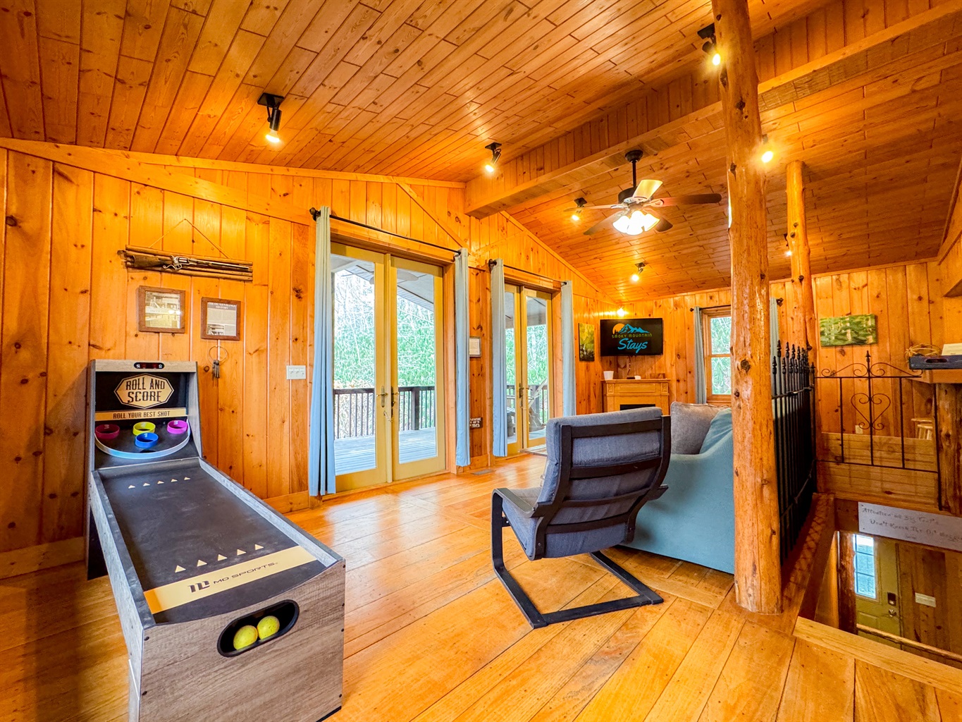 ski-ball in the living room for rainy days!