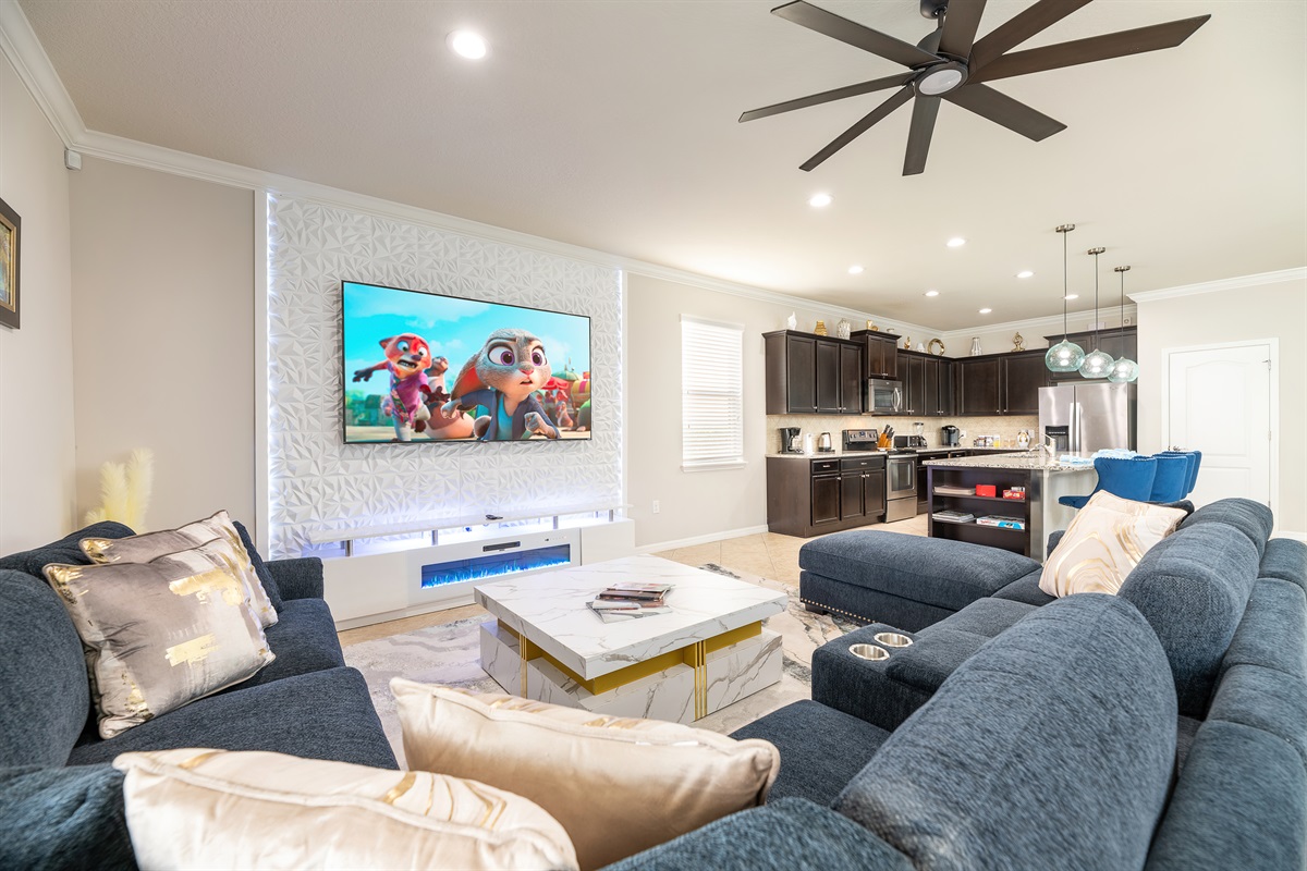 Huge Sofa and 85 Inch TV