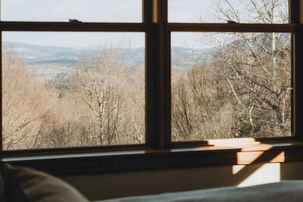 view from the primary bedroom in winter