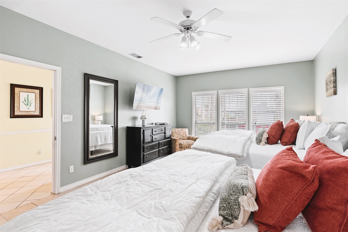 Our master bedroom, located on the 2nd floor, with 2 King beds and an ensuite bathroom.