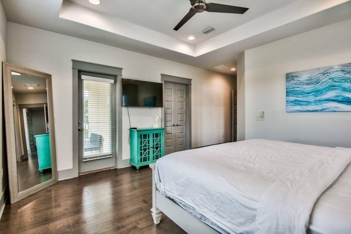 master bedroom with balcony door
