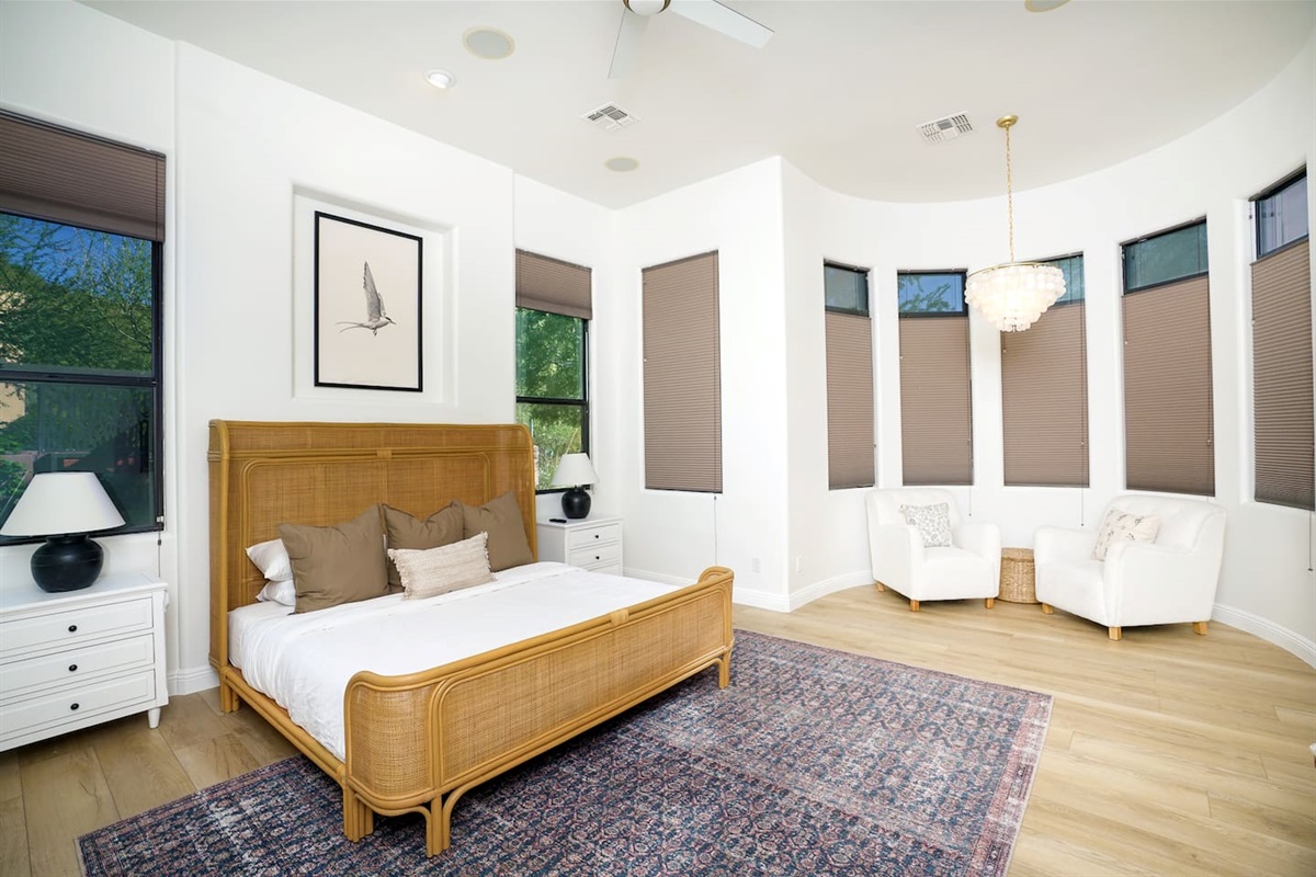 Owner's Suite bedroom with reading/sitting room attached.