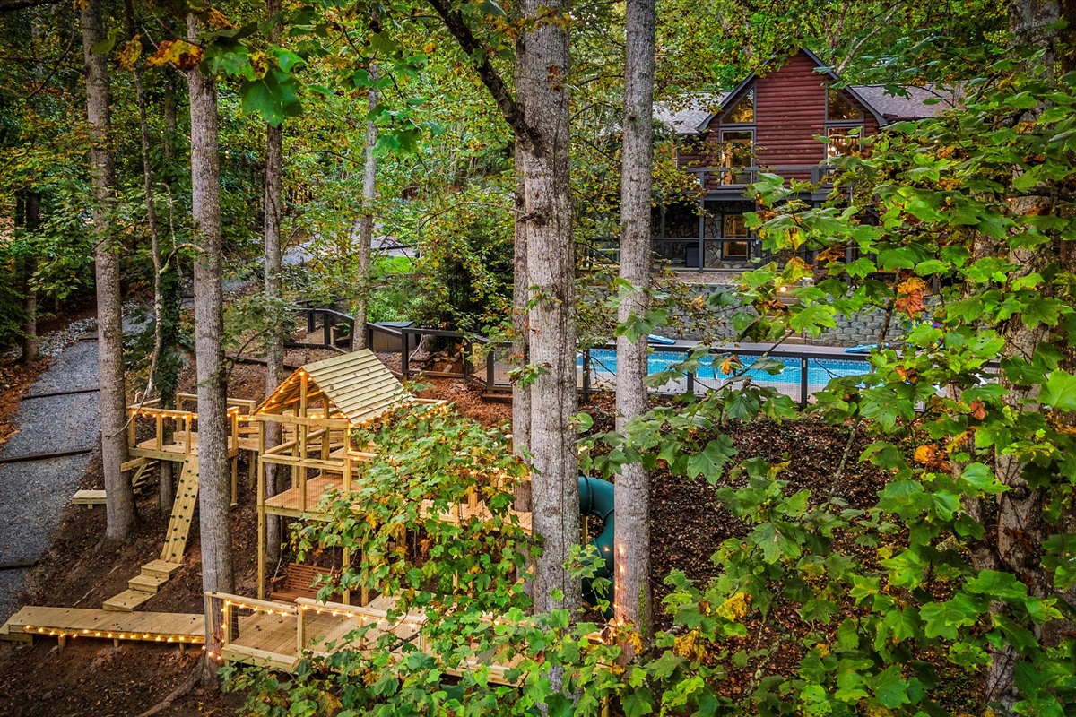 Nestled beneath the trees, Riverside Memories is surrounded by forest views where playtime meets the beauty of the outdoors.