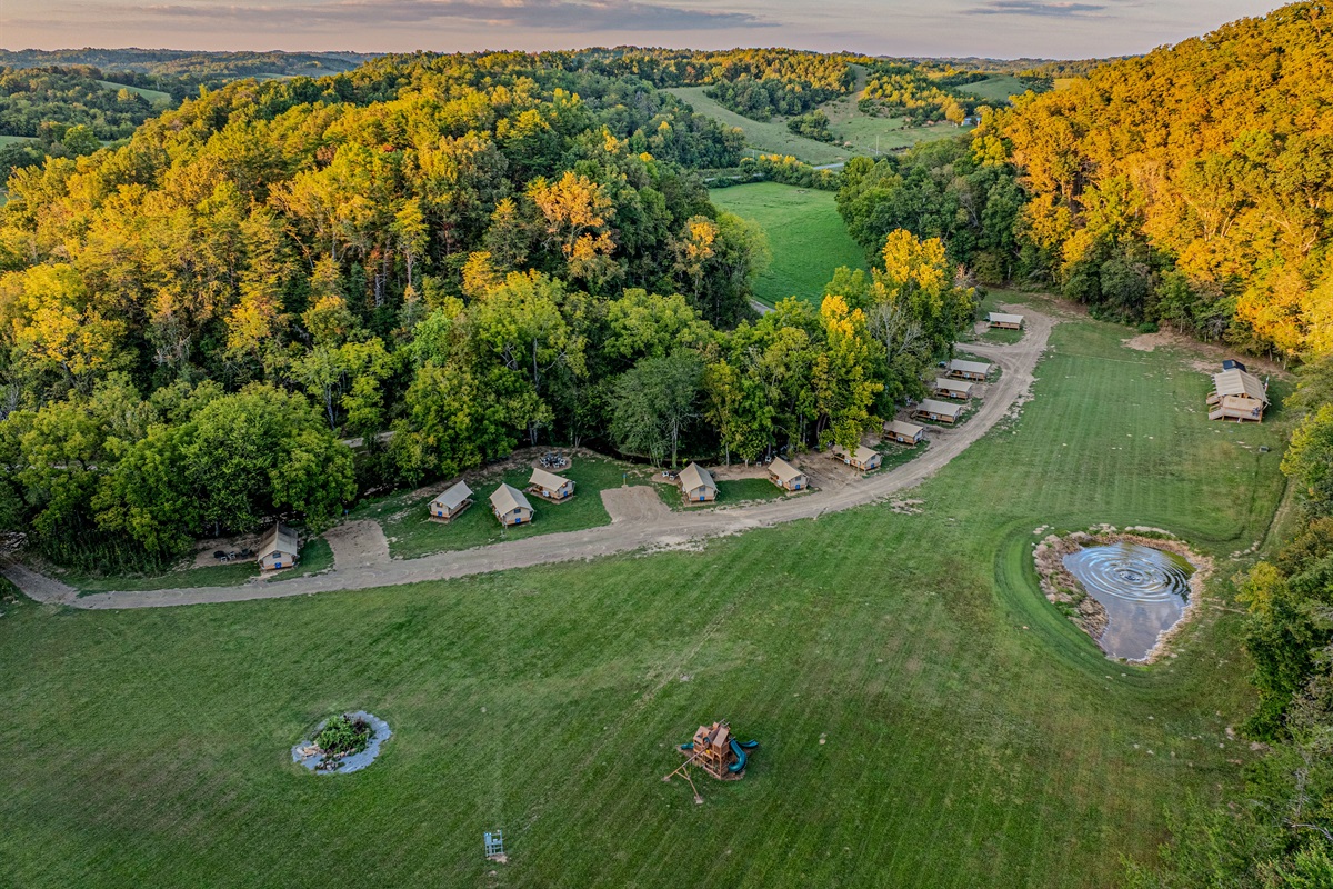 The glamping village is secluded so you can hear the night sounds and see the night sky.