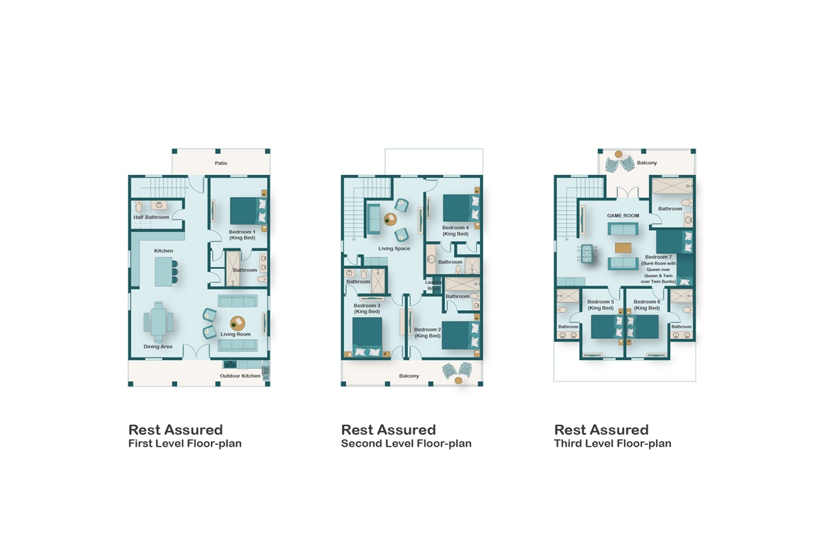 Welcome to REST ASSURED! This Near-the-Beach, Luxurious and Newly-Built, Amenity-Rich Home is built to entertain and deliver an upscale beach vacation. This home has it all!